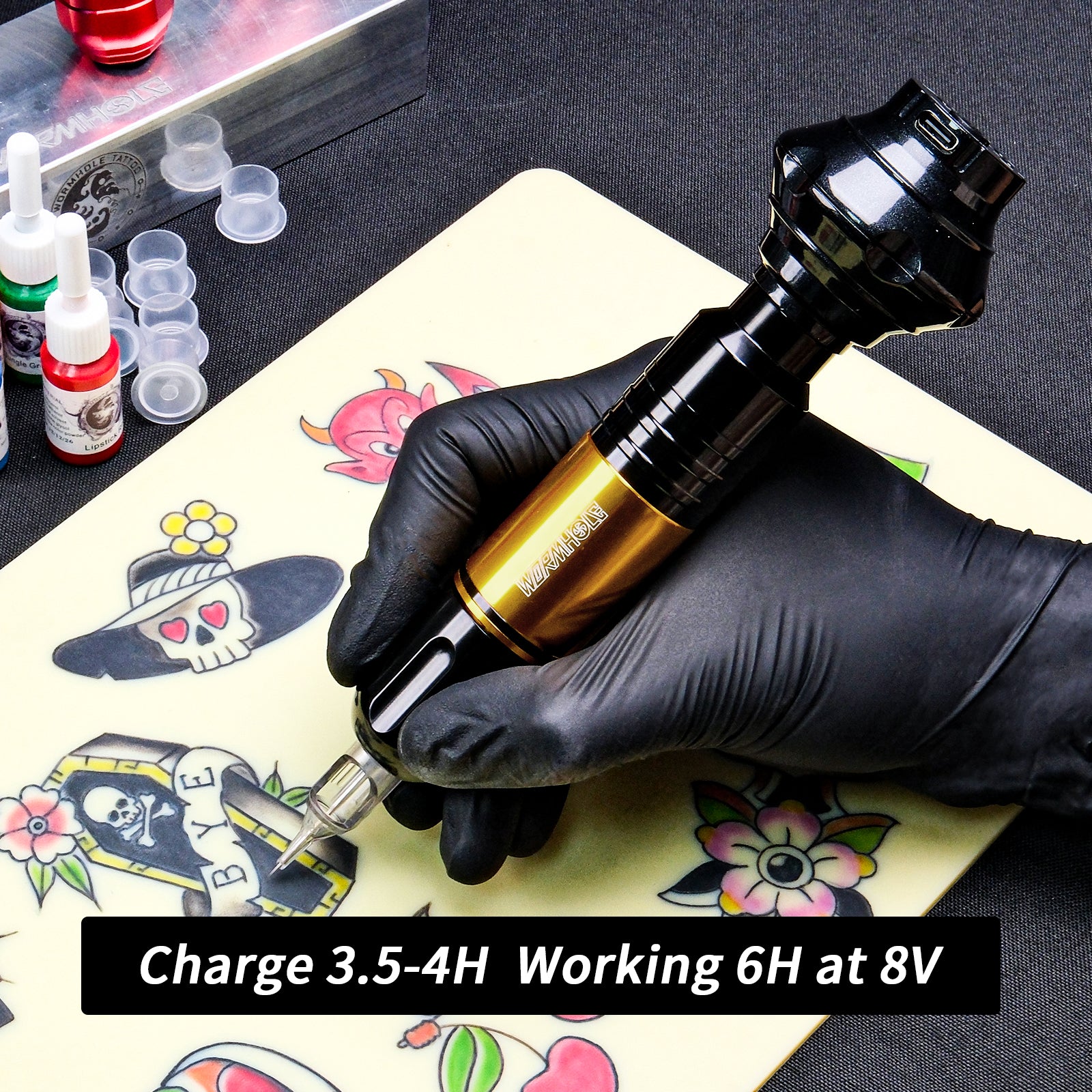Wireless Tattoo Kit with Wireless Power Supply WTK248