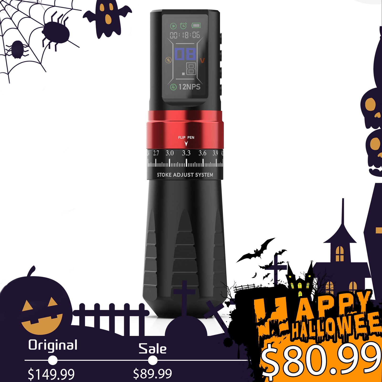 Wireless Multi-function Precison Tattoo Pen Machine With 7 Stroke Length | Wormhole Pro Bootes