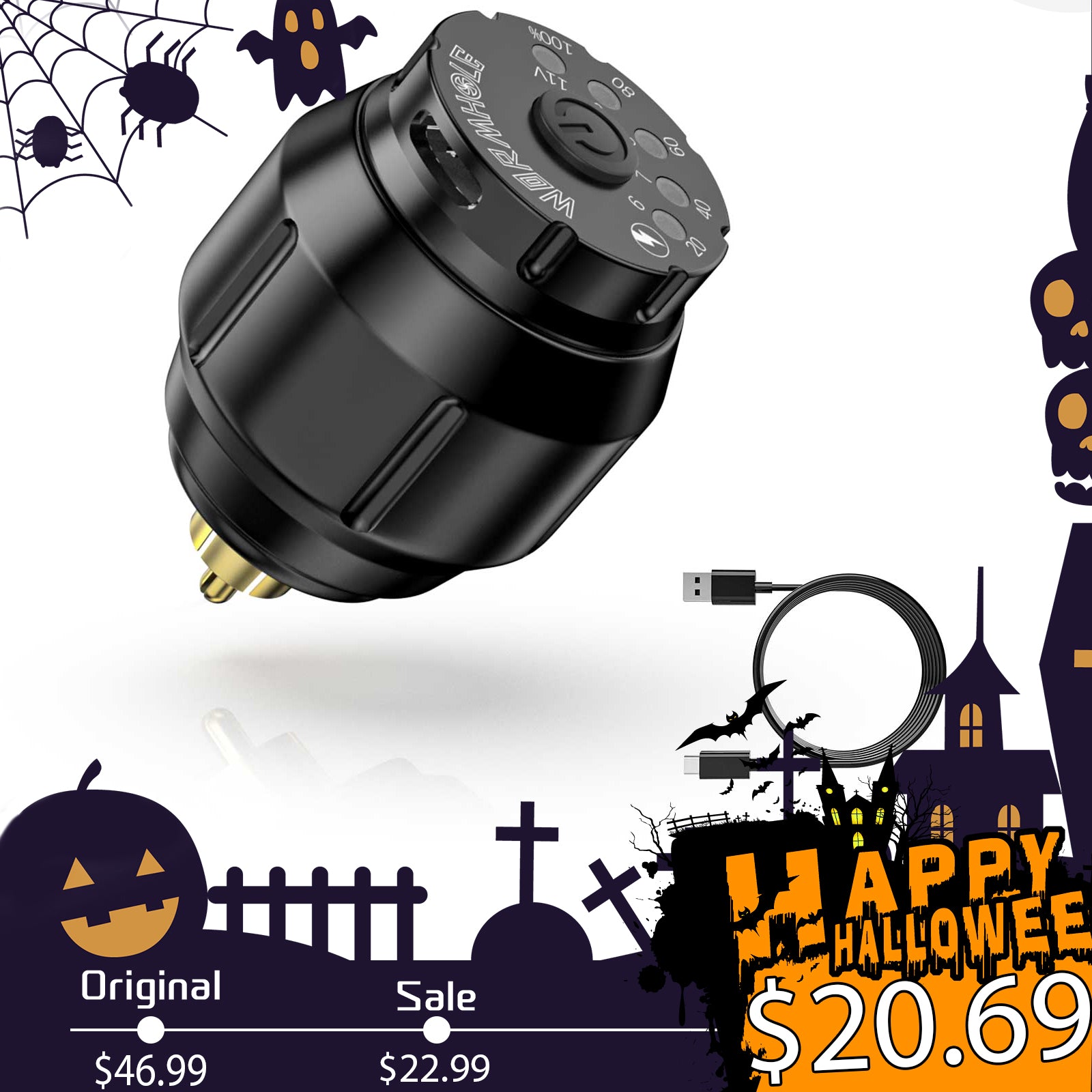 Wormhole Wireless Tattoo Power Supply for Tattoo Machine WA01