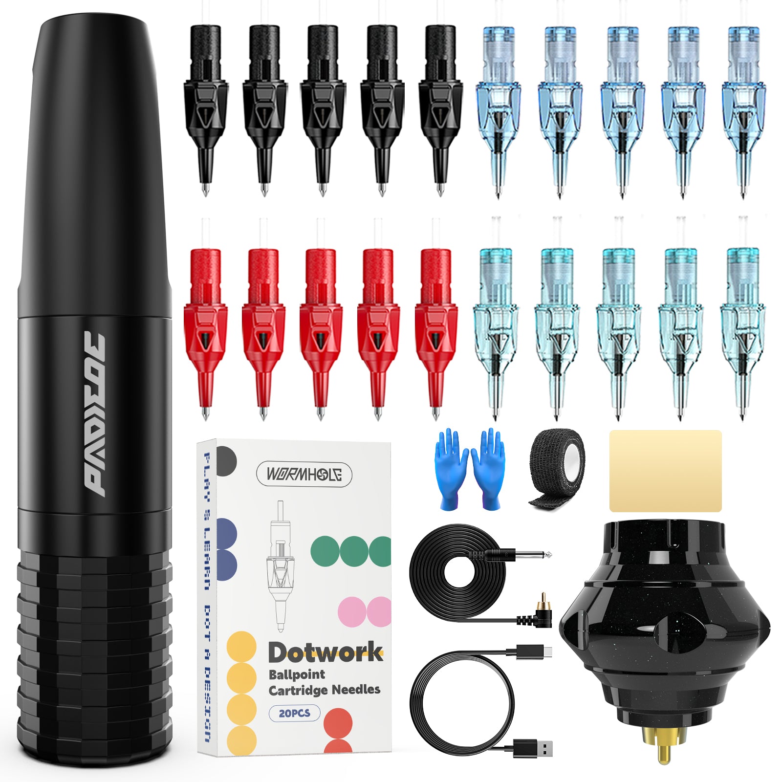 Wireless Tattoo Machine Kit for Tattoo Beginner Practice & Dotwork WTK232